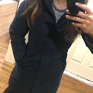 North face faux fur down goose parka coat XS